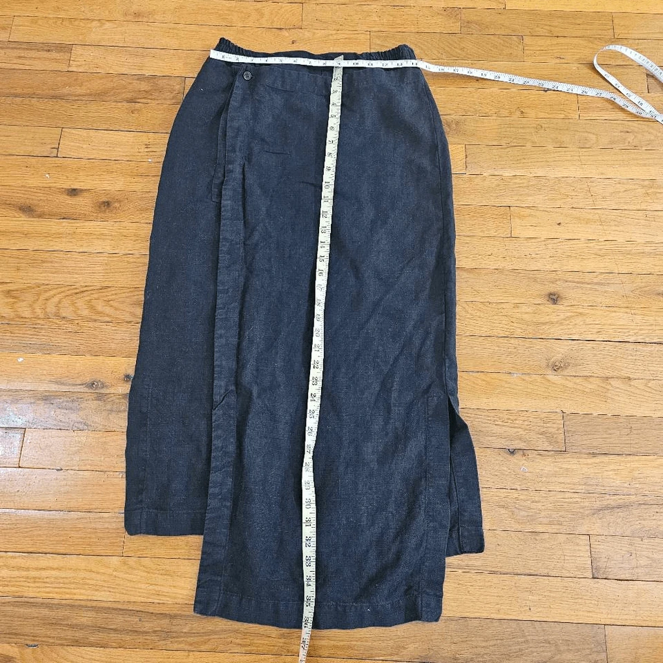 Eskandar Size 0 Linen Maxi Skirt Black - Image 4 of 4