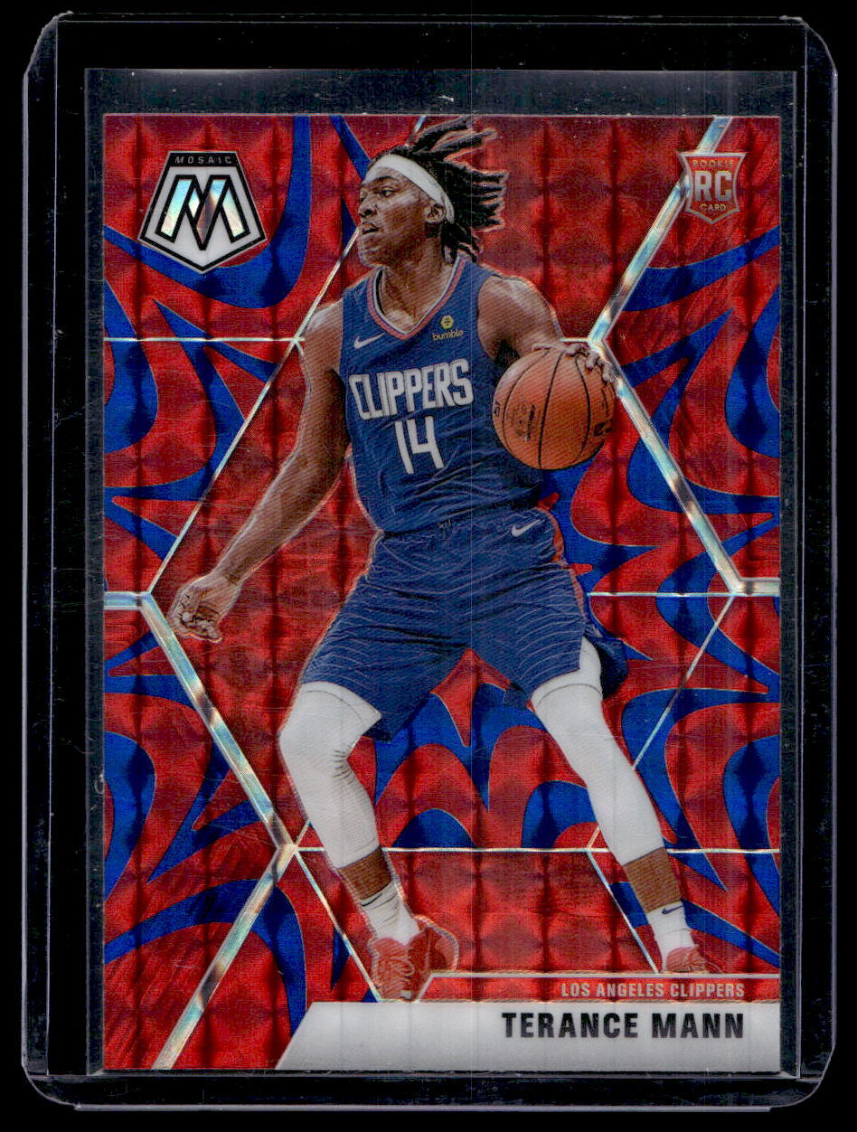 2019-20 Panini Mosaic #246 Terance Mann Reactive Blue Prizm RC