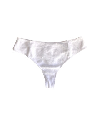 SKIMS White Cotton Blend Soft Terry Thong Size 2XL PN-THG-0403