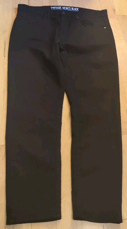 Vintage Genes Black Slim Fit Mens Black Size 36x30