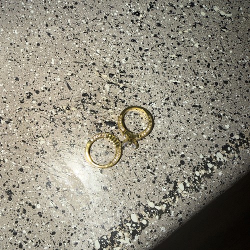 Yellow Gold Engagement/Wedding Ring Set Round Prong Setting