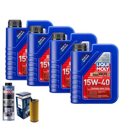 Motoröl 15W40 LIQUI MOLY Touring High Tech 4L+BOSCH Ölfilter +Spülung