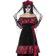 Day Of The Dead Bride Costume Adult Red Dress