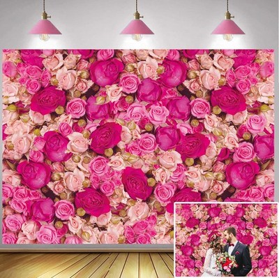 Pink Red Rose Wall Background Mather's Day Flowers Photography Backdrop Girls...