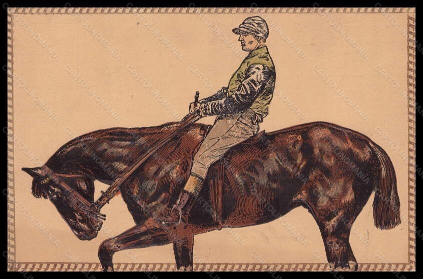 Cartolina Artista Firmata Illustratori Cavaliere Recing Relief serie 465 VK6153