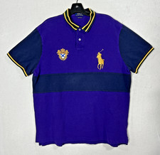 Polo Ralph Lauren Rugby Shirt Men  s 2XL TTG Colorblock Big Pony Crest Gold Crown