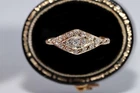 Vintage Circa 1980s 14k Gold Natural Diamond Decorated Ring