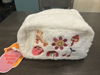 ADDY-LU Junior Girl's COSMETIC TRAVEL BAG Embellished Faux Fur Plush LARGE NWTO
