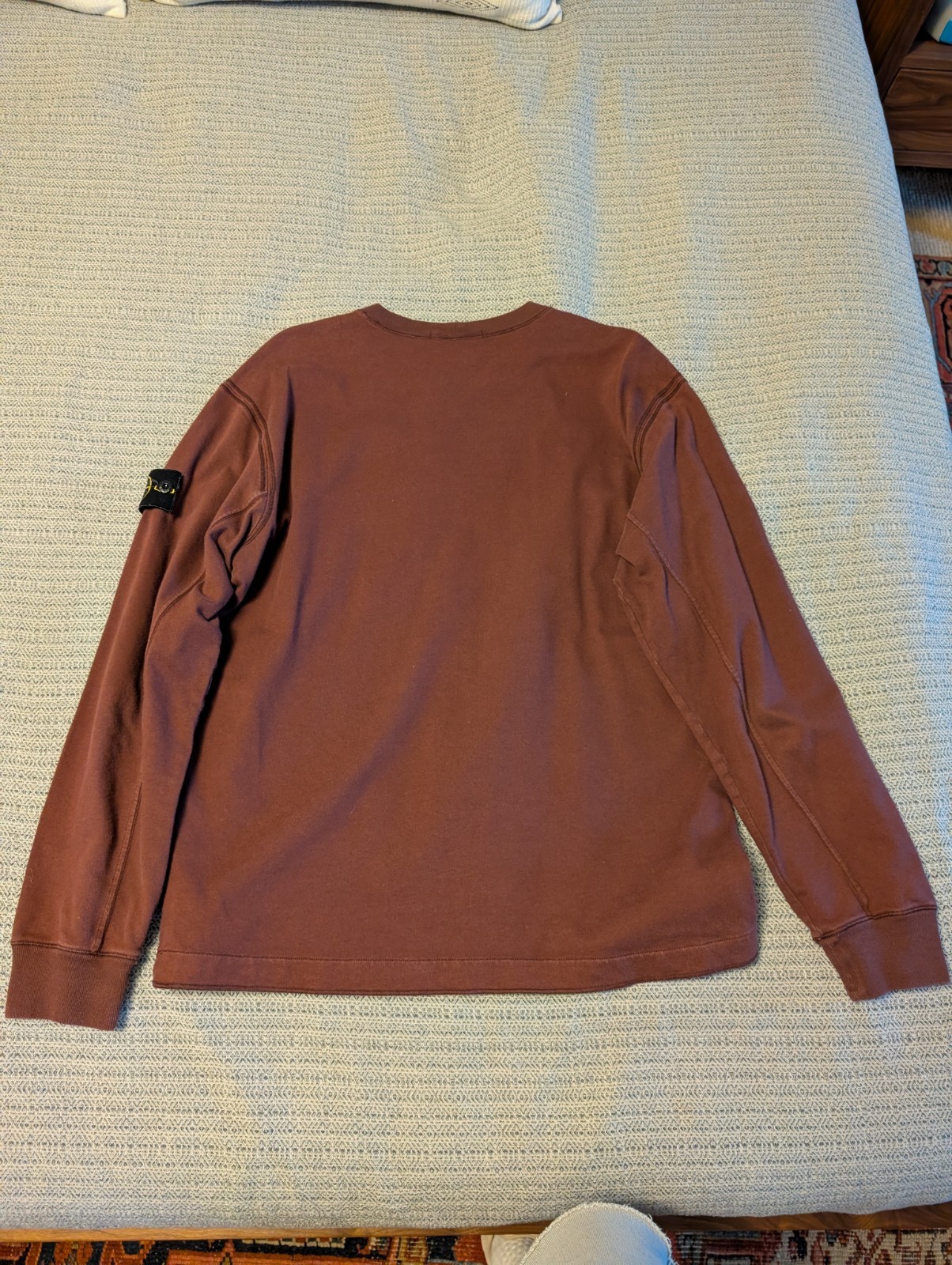 Stone Island Men's Long Sleeve Shirt Size L Maroon Heavy Cotton Quality thumbnail 11