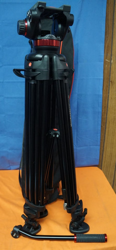 Mafrotto 546B Tripod System & MVH502A Fluid Head Red/Black W/Case