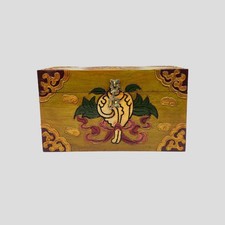 Tibetan Buddhist Sacred Symbols Hand-Painted Wooden Box