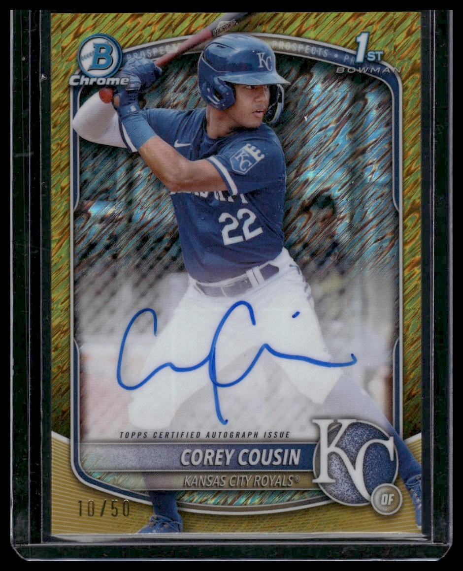 2025 Bowman Chrome #CPA-CCO Corey Cousin Prospect Autographs Gold Shimmer #/50