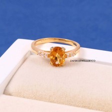 Citrine Ring, 925 Sterling Silver, Anniversary Ring, Antique Ring, Purpose Ring