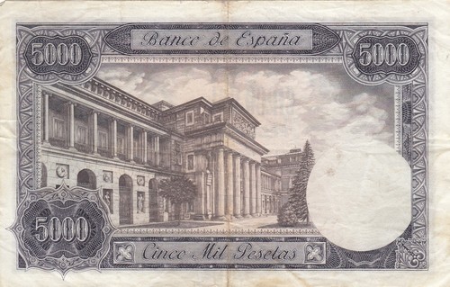CRBS1152 BILELTE 5000 PESETAS 1976 SERIE D USADO - Picture 2 of 2