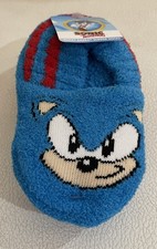 Sonic The Hedgehog Boys' Plush-Lined Non-Slip Slipper Socks S/M Shoe Size 8-13
