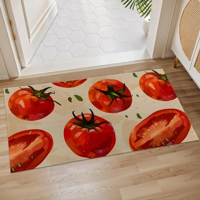 Fresh Tomato Indoor Door Mat, 17x29.5 Inch, Floor Area Rug for Entryway, Livi...