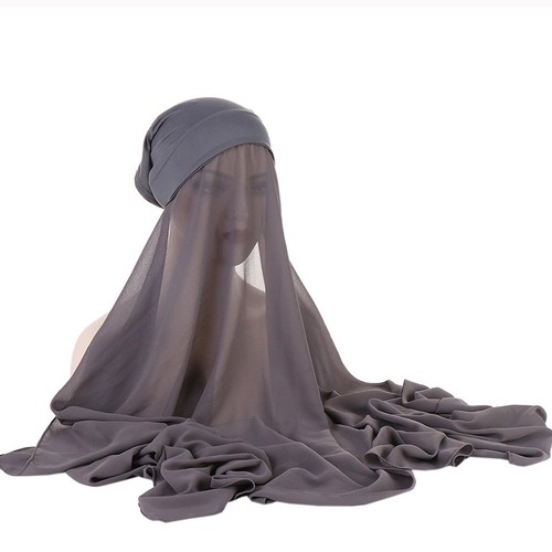 Mujeres Una Pieza Amira Musulmana Turbante Hiyab Bufanda Sombrero Pañuelo Instantáneo Chal Envoltura - Imagen 13 de 33