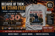 Camiseta del Día de los Veteranos América 250 1776 2026 Camiseta Patriótica Día de los Caídos Camiseta EE. UU.