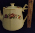 Teapot WS George Argosy Ivory Pink Rose 289 D vintage Gold trim D handle Scallop — photo 3