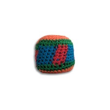 Color Block Crochet Hacky Bag Sack 2in Acrylic Sealed Liner Economy Footbag