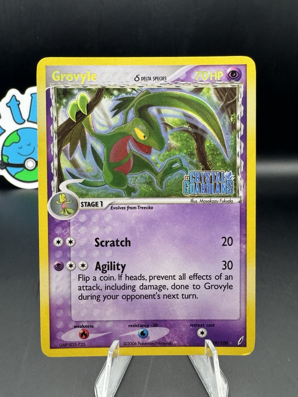Pokemon TCG Crystal Guardians Grovyle Delta Species 19/100 Reverse Holo LP 🌱🌱