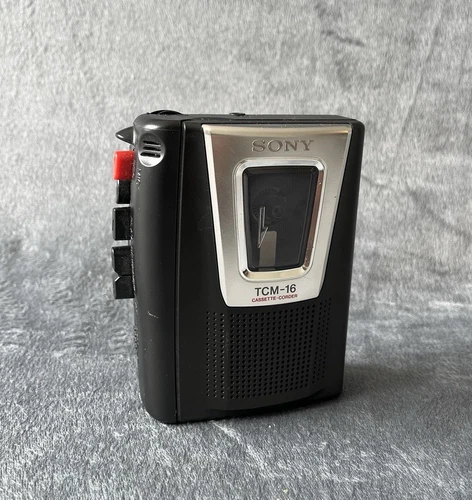 Sony TCM-16 Cassette-Corder Handheld Tape Recorder Player – Clean/Vintage