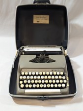 Vintage Smith-Corona Sterling Portable Typewriter with Case 1950s 1960s Mid Cent thumbnail