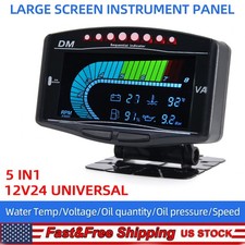 5 In 1 Car Digital Oil Pressure Gauge Voltmeter Water Temp Fuel Level Tachometer