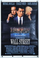 Wall Street - original movie poster - 27x41 1987 Michael Douglas , Charlie Sheen