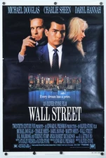 Wall Street - original movie poster - 27x41 1987 Michael Douglas , Charlie Sheen