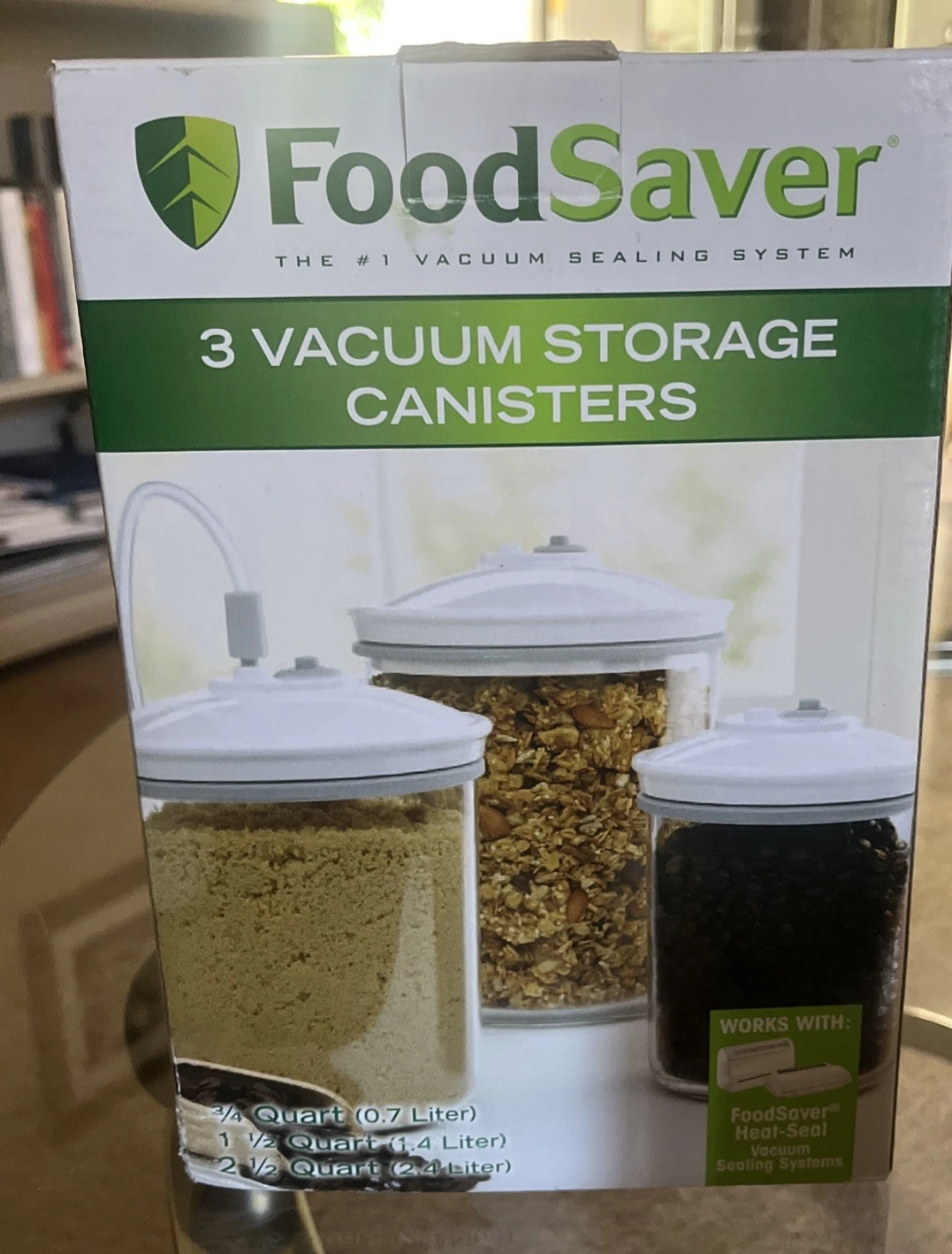 FoodSaver Vacuum 3 Canister Set 3/4Qt, 1.5Qt, 2.5Qt New in Open Box