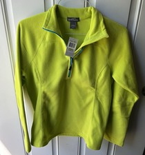 Eddie Bauer Lime Green Lightweight Cotton 1/4...