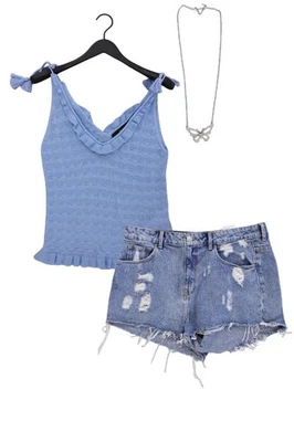 Mode femme complète taille L avec haut taille L, short 42 et collier - Photo 1/4