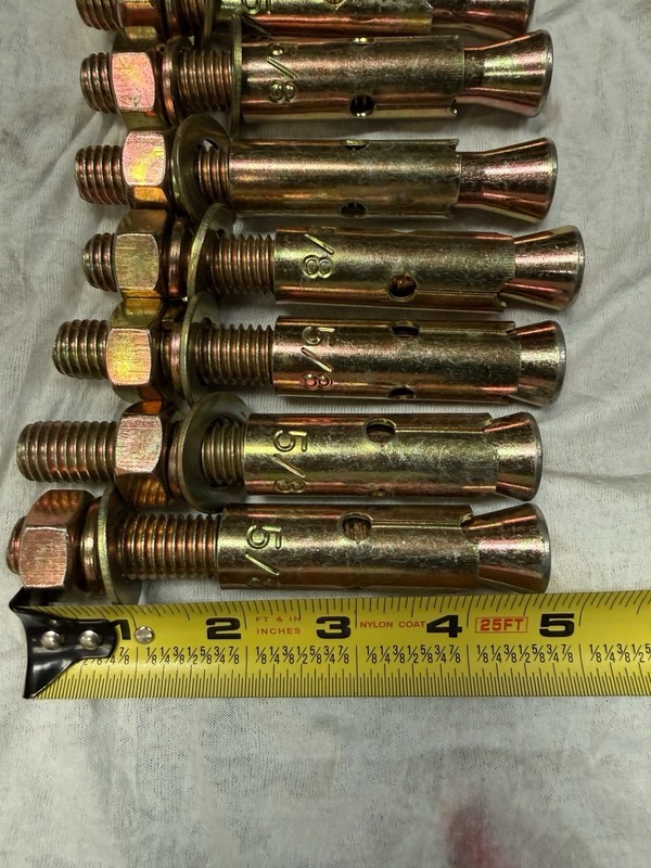 10 Sleeve Anchors 5/8" x 4" Zinc Plated Steel Hex Head