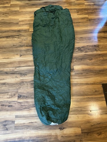 VTG The North Face Green Goose Down Mummy Sleeping Bag Brown Label 77"x28" Read - Picture 1 of 20