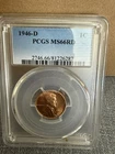 1946-D PCGS MS66 RD RED Lincoln Wheat Back CENT