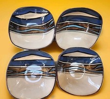 Gibson Elite Althea Matrice Teal Blue 6 7/8” Cereal Soup Bowls(4)& 6