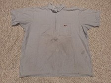 Ben Davis Shirt 3XL Gray Striped USA Made Half Zip Vintage Railroad Canvas FLAWS
