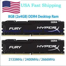Hyperx FURY 8G (2x4GB) Ram DDR4 2133/2400/2666 MHz DIMM Desktop Memory 288pin US