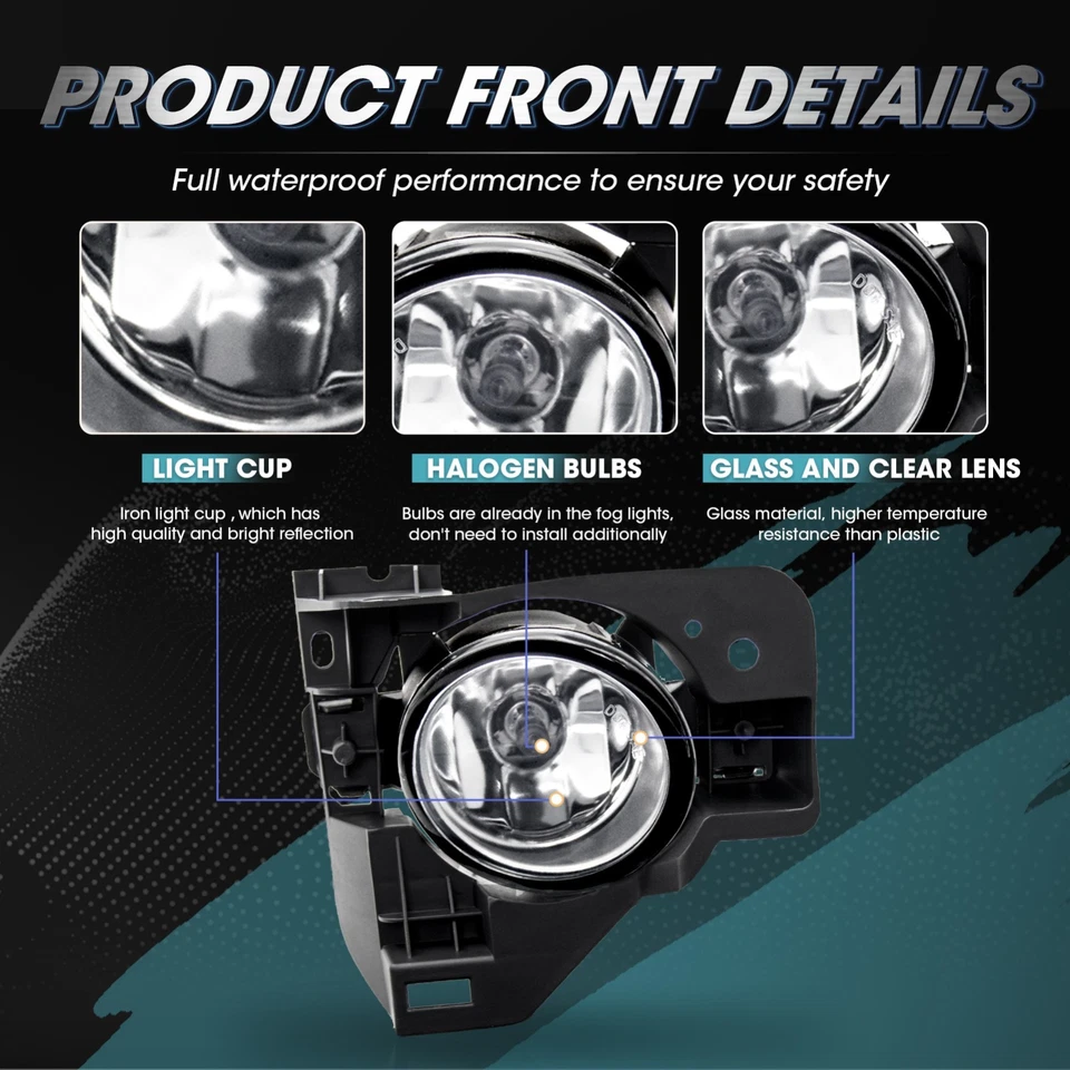 1 juego de luces antiniebla de conducción para Nissan Máxima 2009-2014 luces de parachoques con bombillas Foto 4 de 4