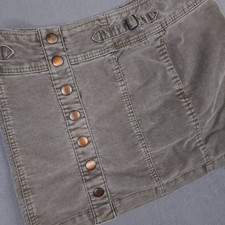 Gap Corduroy Mini Skirt 4 Brown Button Front Side Cinch Cotton Blend