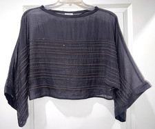 BRUNELLO CUCINELLI Gray Gauze Sheer Pullover ...