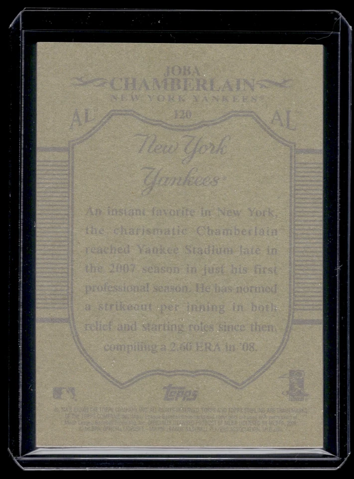 Joba Chamberlain 2003 Topps Sterling Gold Card 3/5 #120 — 第 2/2 张图片