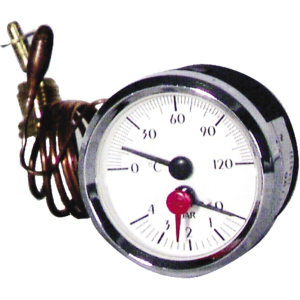 Thermomanomètre 0 120°C 0 6b DIFF thermomètre manomètre chauffage
