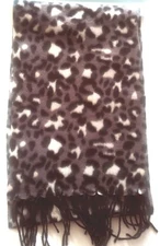 Fleece Scarf Wrap Black Grey White Animal Print Juncture Stocking Stuffer New
