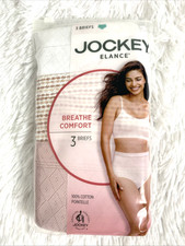 Jockey Elance Briefs Panties Women's 100 Cotton Pointelle Breathe 3 Pack Pink
