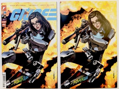 GI JOE #1 Signed Mike Mayhew Trade & Virgin Variant Set w/ COA BARONESS Ltd 500