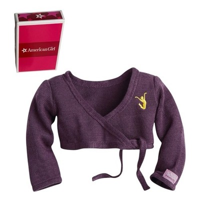 American Girl Isabelle Wrap Sweater Purple Long Sleeve Doll Knit Dance Top Box