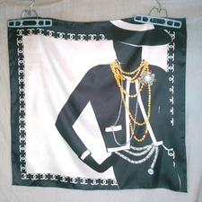 Vintage Purse Scarf 1990s Rayon Polyester Off the Shoulder Scarf Accessories