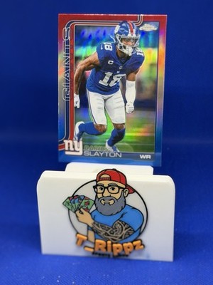 2025 Topps Chrome Football Darius Slayton Red White Blue Refractor NY Giants